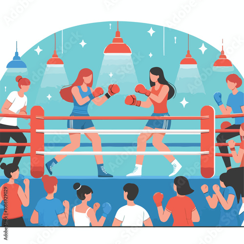 vector image of a person doing boxing