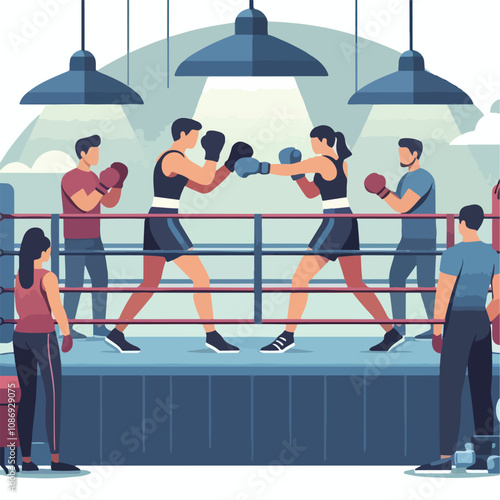 vector image of a person doing boxing