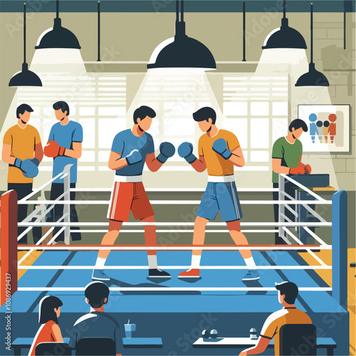 vector image of a person doing boxing