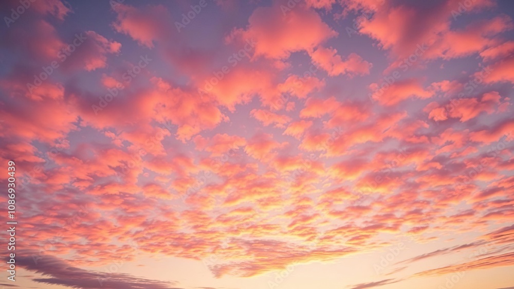 Fototapeta premium A kaleidoscope of colors dance across the sky as day gives way to night, warm tones, colorful sky, evening sky