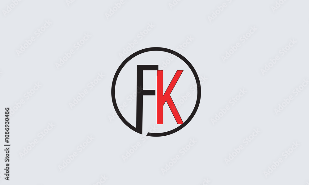 FK, KF , F , K , Abstract Letters Logo Monogram FK, KF , F , K , Abstract Letters Logo Monogram