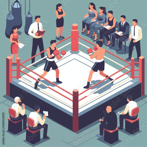 vector image of a person doing boxing
