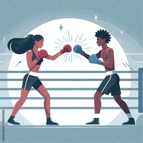 vector image of a person doing boxing