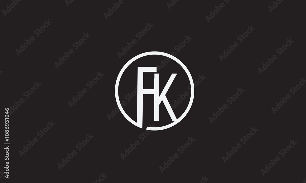 FK, KF , F , K , Abstract Letters Logo Monogram FK, KF , F , K , Abstract Letters Logo Monogram
