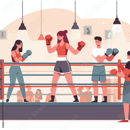 vector image of a person doing boxing