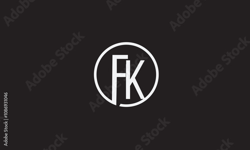 FK, KF , F , K , Abstract Letters Logo Monogram 