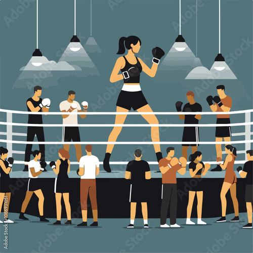 vector image of a person doing boxing