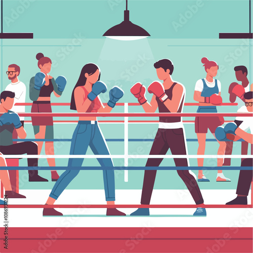 vector image of a person doing boxing