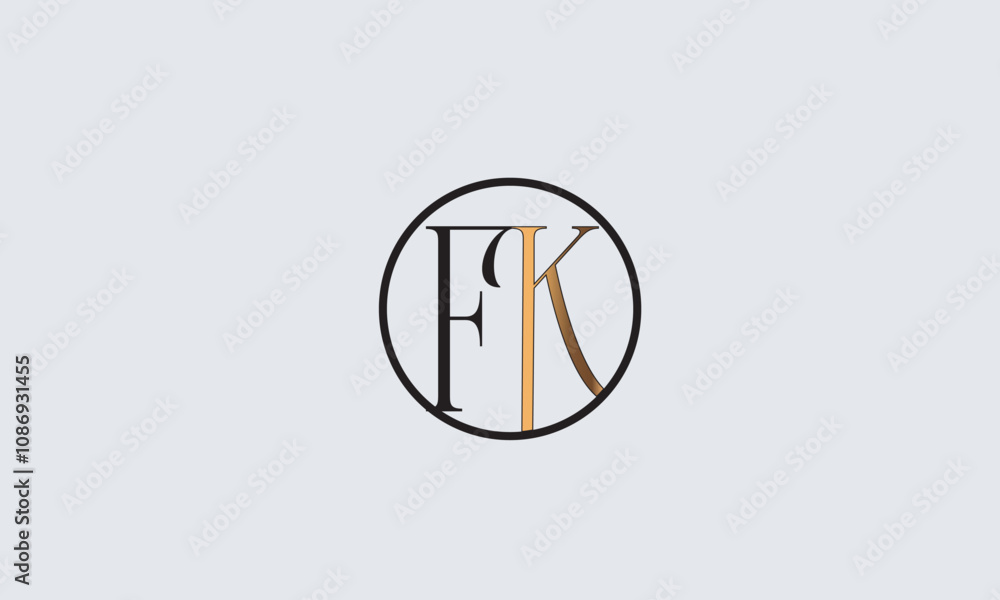 FK, KF , F , K , Abstract Letters Logo Monogram FK, KF , F , K , Abstract Letters Logo Monogram