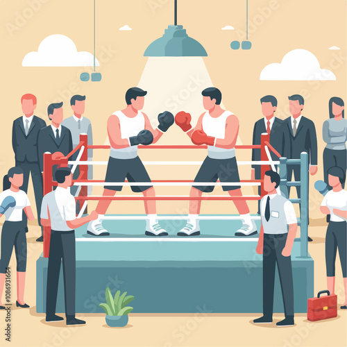 vector image of a person doing boxing