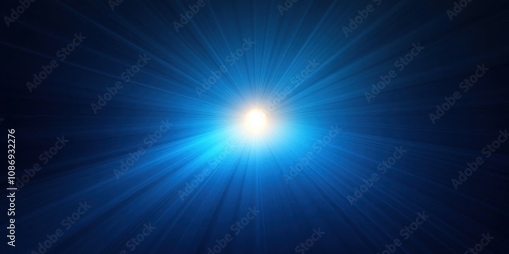 Abstract Blue Light Rays Emitting from a White Center Abstract Blue Light Rays Emitting from a White Center