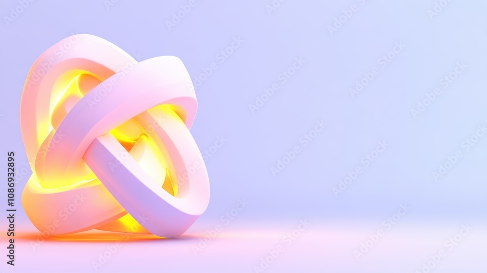 Fototapeta premium Dynamic abstract sculpture studio space digital art soft lighting modern aesthetic concept