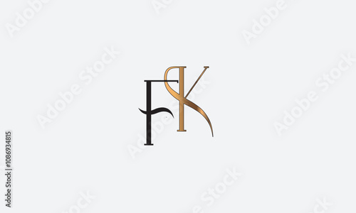 FK, KF , F , K , Abstract Letters Logo Monogram	 photo