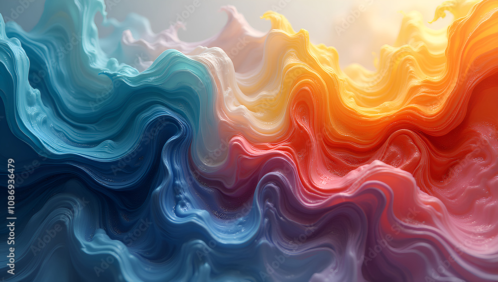 Obraz premium Emotional Spectrum: A Dance of Liquid Colors