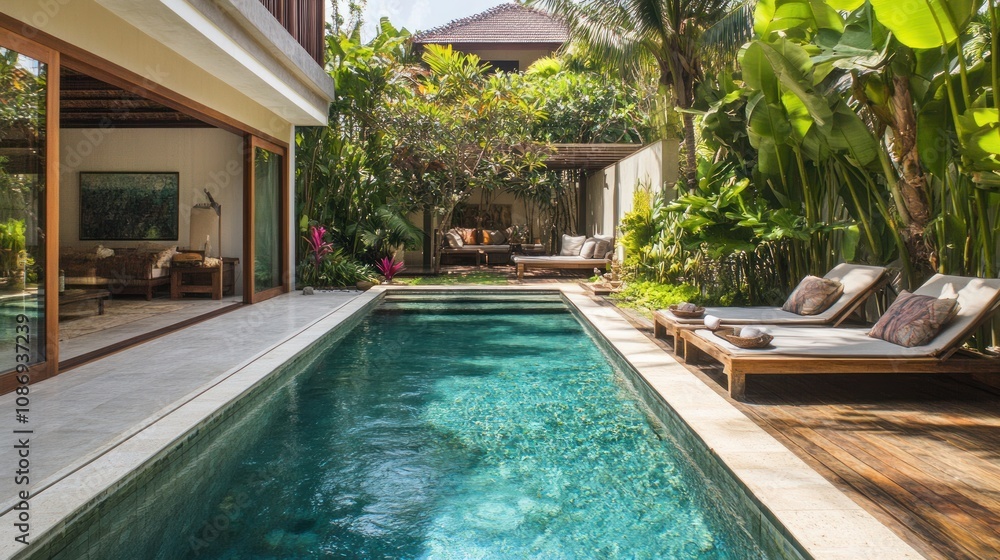 Fototapeta premium Luxury Villa with Pool and Patio