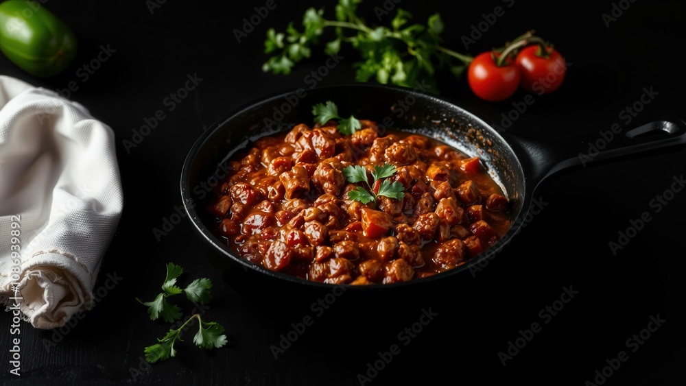 Savor the Rich Flavors of Homemade Chili in a Skillet, Perfect for Cozy Meals and Entertaining Guests Savor the Rich Flavors of Homemade Chili in a Skillet, Perfect for Cozy Meals and Entertaining Guests