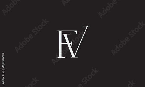 FV, VF , F , V , Abstract Letters Logo Monogram	