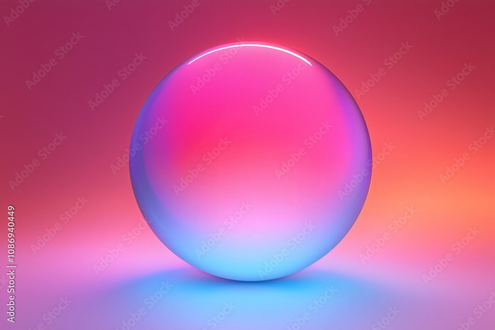 Fototapeta premium Vibrant Abstract Sphere with Gradient Colors and Glowing Effects
