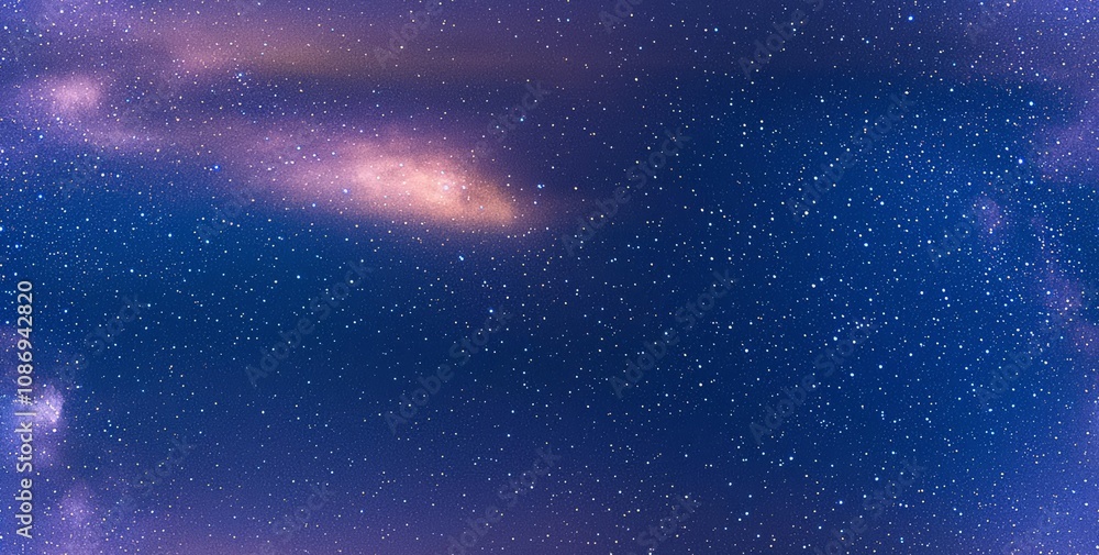 Obraz premium Panorama blue night sky milky way and star on dark background