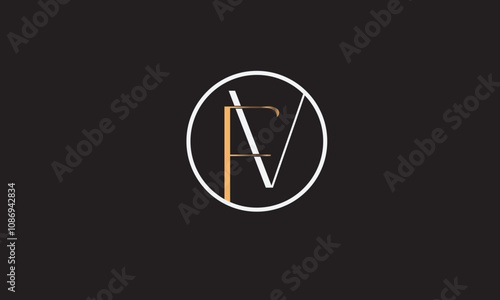 FV, VF , F , V , Abstract Letters Logo Monogram	