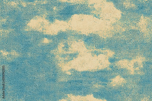 retro sky pattern on old paper , isolated on white background,  , copy space for text,