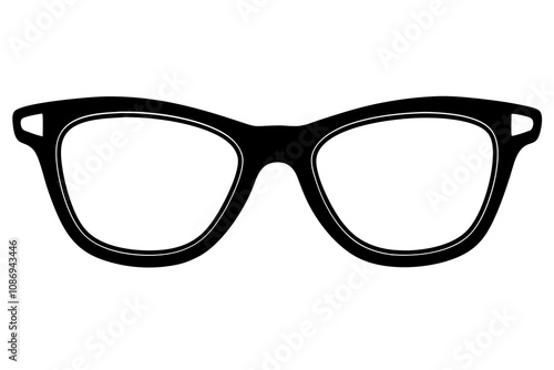 Modern Glasses Frame Silhouette - Minimal Eyewear Vector Design