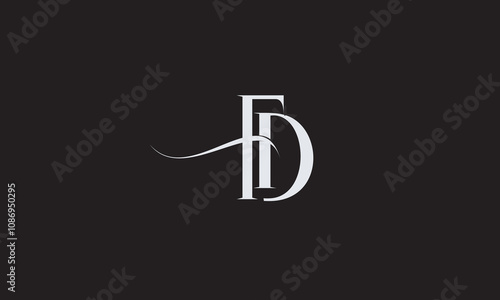 FD, DF , F , D , Abstract Letters Logo Monogram