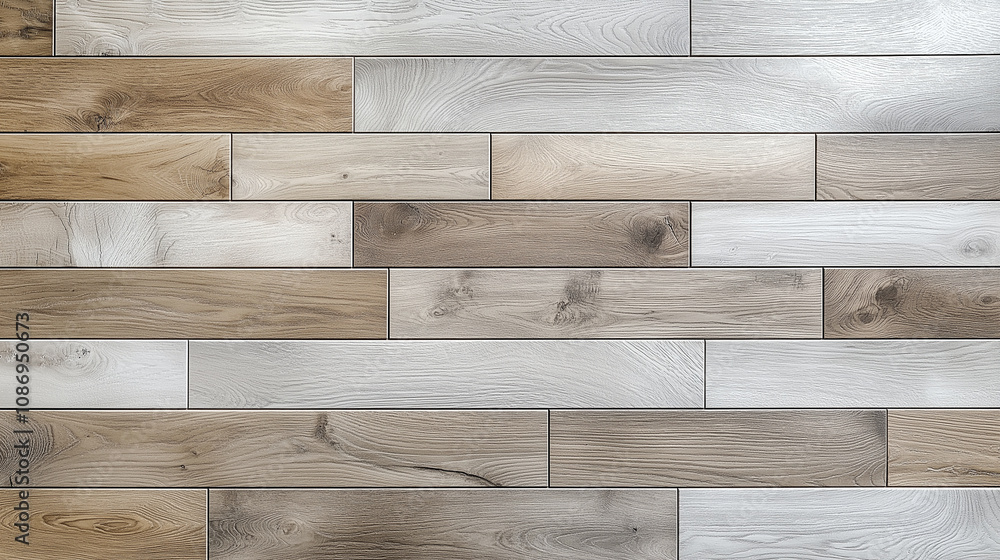 Naklejka premium Light-colored smooth parquet floor , top view