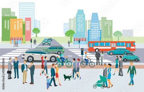 Stadt mit Verkehr.eps