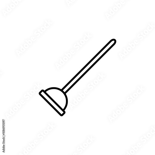 Simple plunger icon for plumbing, cleaning, and household maintenance concepts