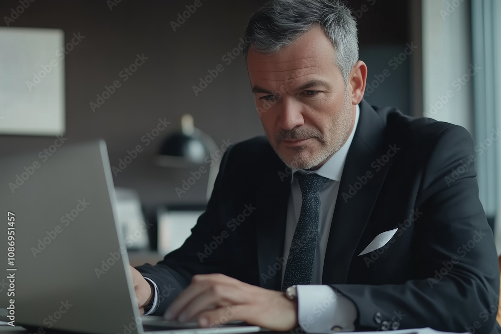 Busy serious middle aged professional business man financial investor, 50 year old senior businessman. Busy serious middle aged professional business man financial investor, 50 year old senior businessman.