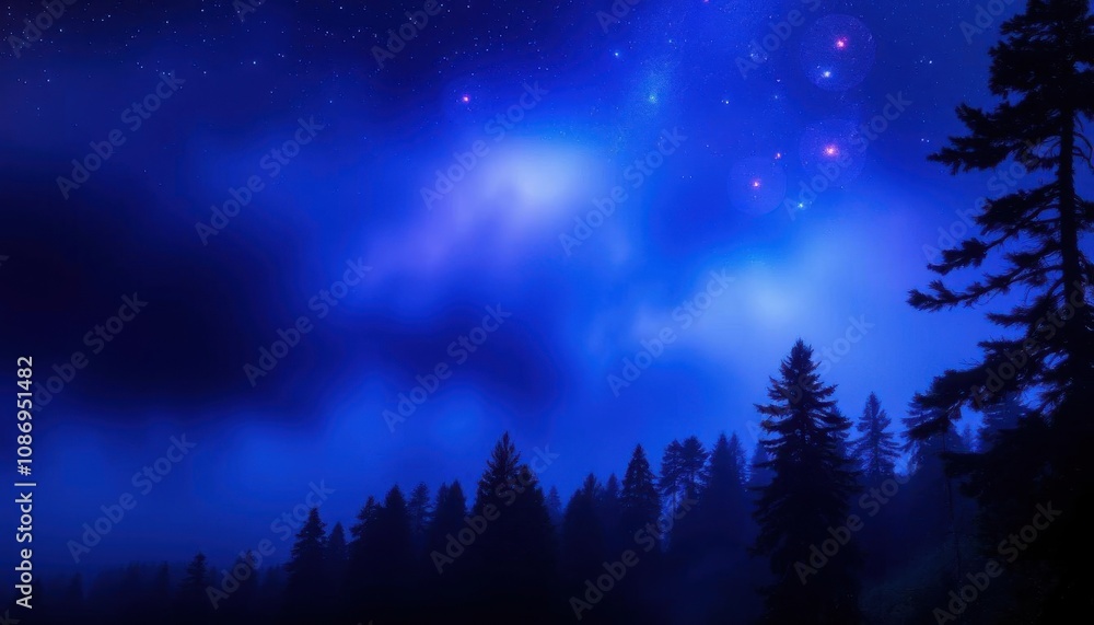 night sky with stars and trees night sky with stars and trees