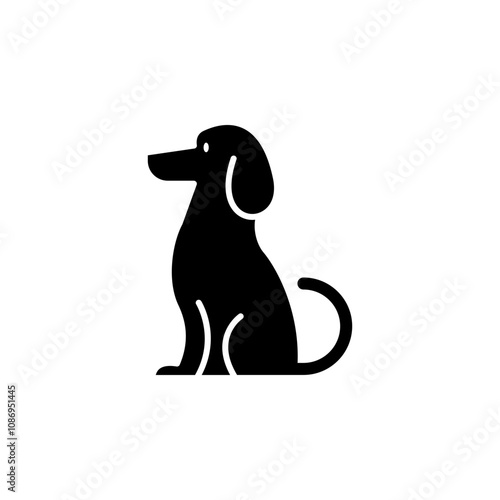 Simple sitting dog icon, perfect for pet care, animal shelters, or veterinary concepts.