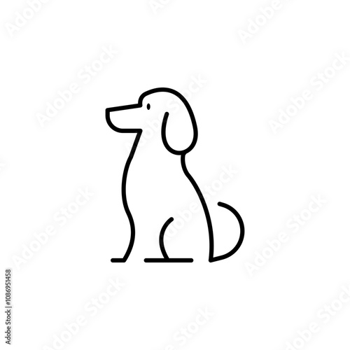 Simple sitting dog icon, perfect for pet care, animal shelters, or veterinary concepts.