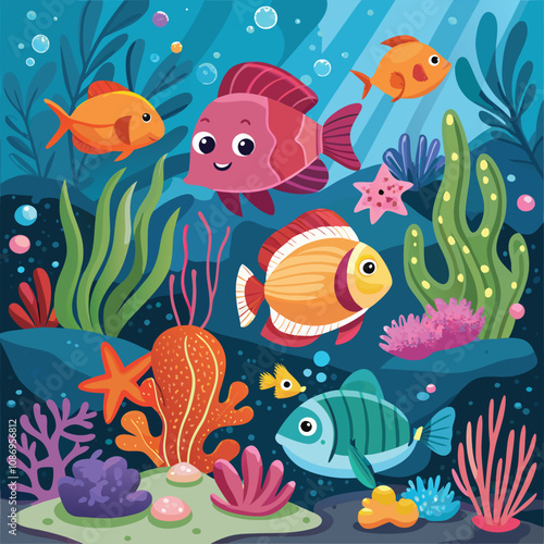 fishes under sea fish stickers clip art 