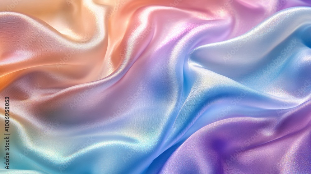 Obraz premium Vibrant Silk Fabric with Iridescent Hues for Creative Projects