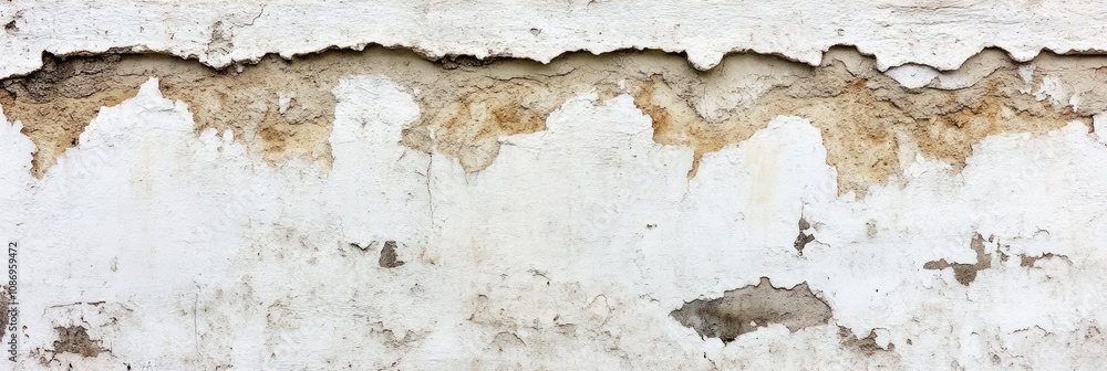 Obraz premium Textured White Wall with Plaster Finish - Elegant Concrete Surface Background