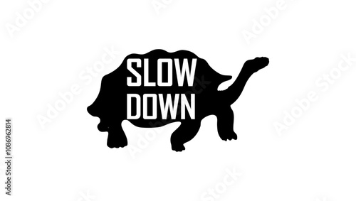 slow down sign , black isolated silhouette