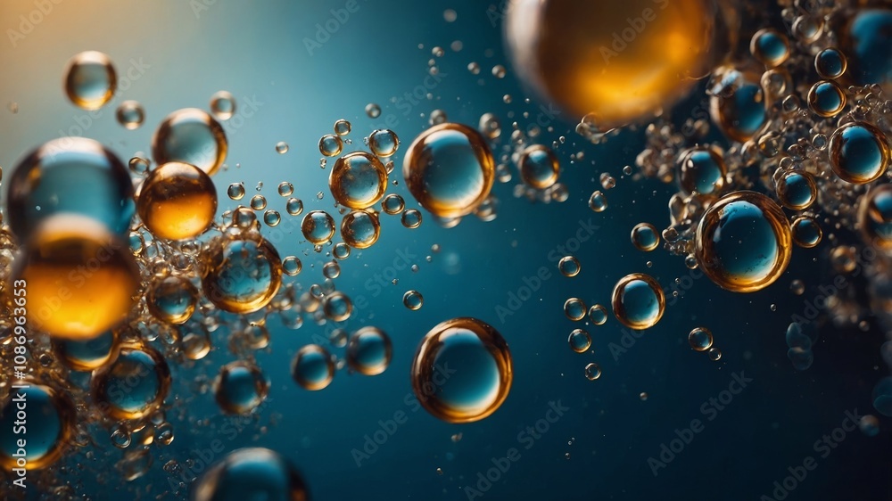 Elegant oil bubbles background with space for copy Elegant oil bubbles background with space for copy