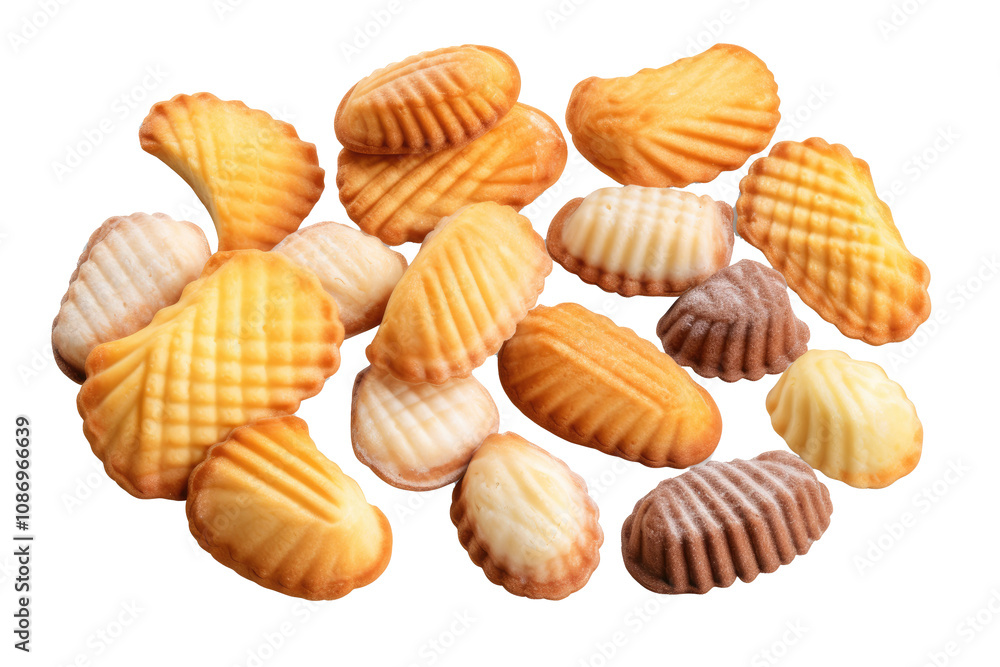 French Madeleine Sponge butter on white background French Madeleine Sponge butter on white background