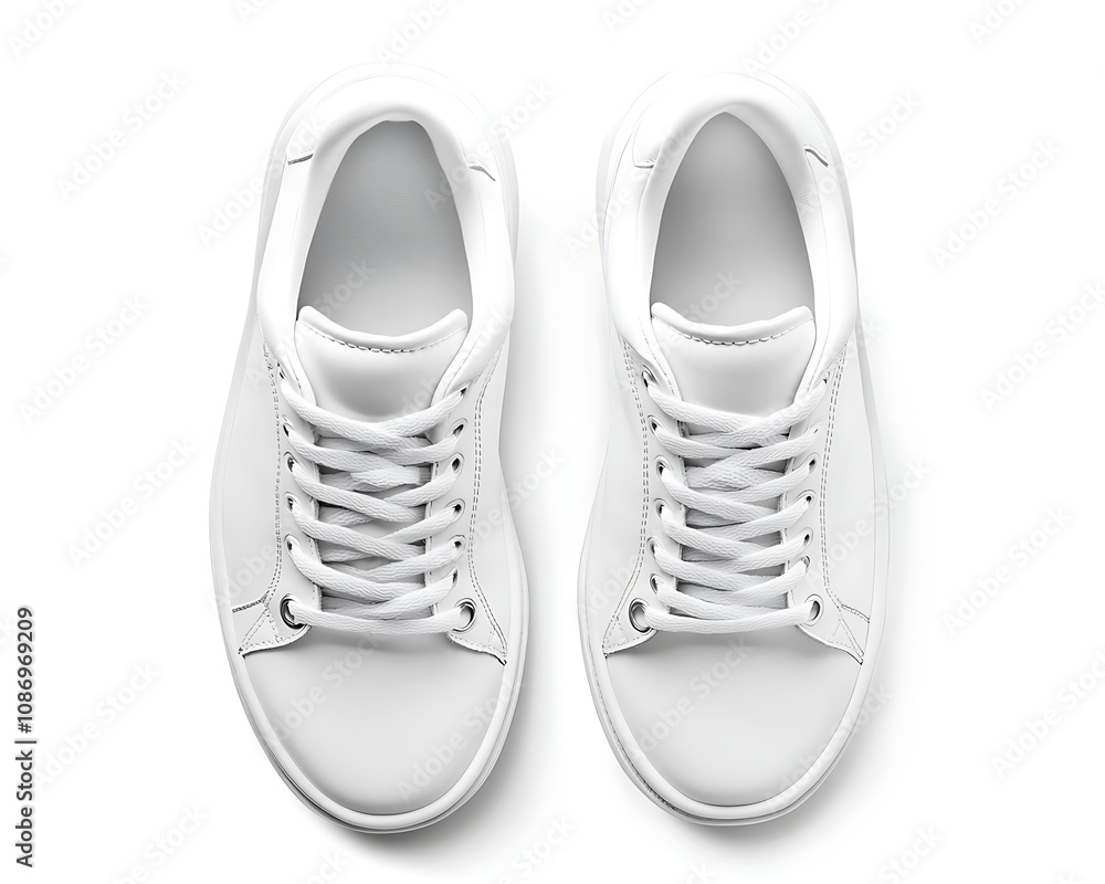 White sneakers isolated on a white background White sneakers isolated on a white background