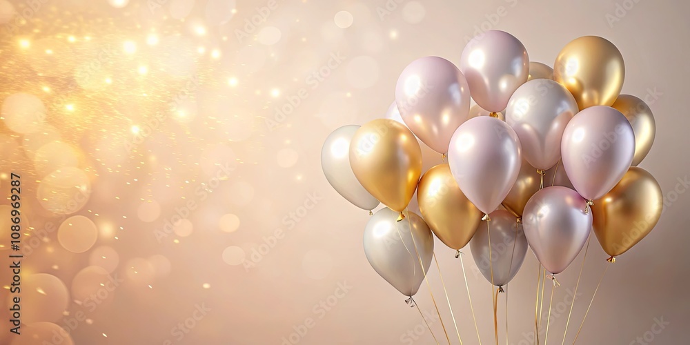 custom made wallpaper toronto digitalElegant gold and blush pink balloons against a shimmering background, perfect for celebration imagery