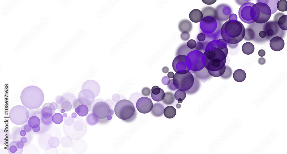 Fototapeta premium Wave purple bokeh on a transparent background 