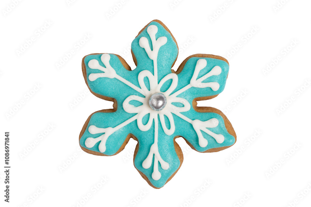 Homemade gingerbread cookie „Snowflake“ on white, isolated Christmas handmade gingerbread cookie „Snowflake“ on white background, Christmas dessert, top view, flat lay Homemade gingerbread cookie „Snowflake“ on white, isolated Christmas handmade gingerbread cookie „Snowflake“ on white background, Christmas dessert, top view, flat lay