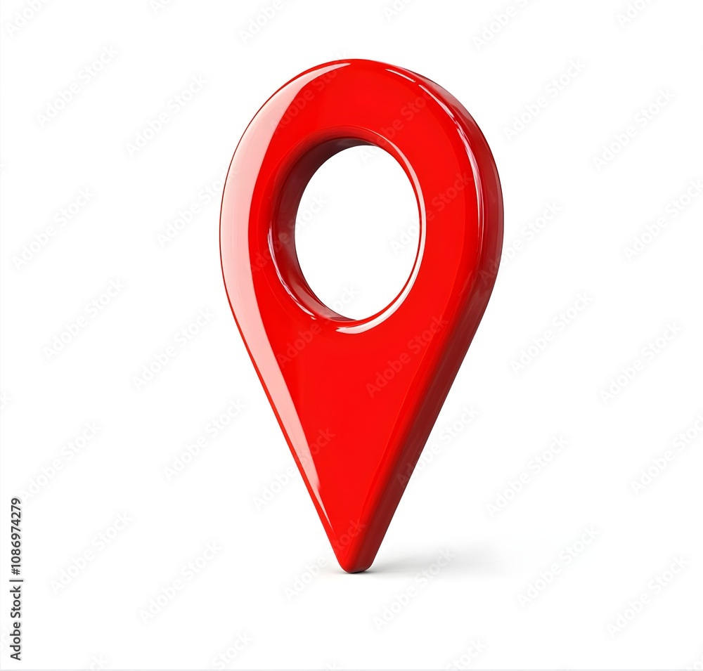Isolated Red Location Pin Icon on a Clean White Background Representing Travel, Navigation, Map Search, and Geolocation in a Modern Digital Context Isolated Red Location Pin Icon on a Clean White Background Representing Travel, Navigation, Map Search, and Geolocation in a Modern Digital Context