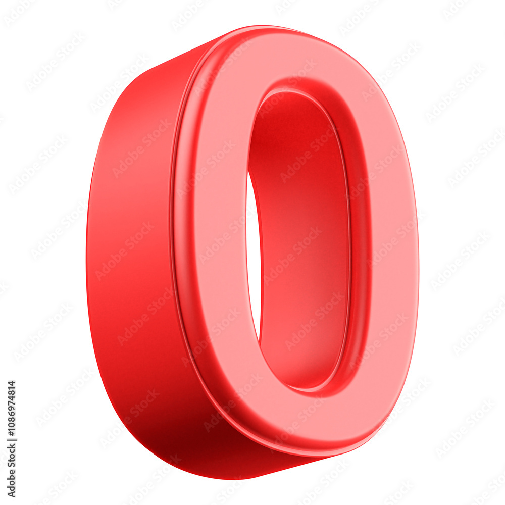 3D Red Number 0 3D Red Number 0