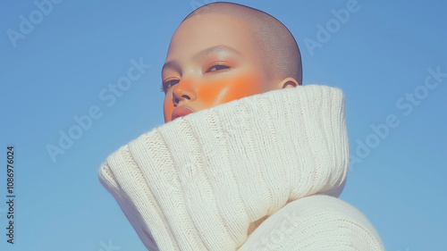 Plakat Portrait stylé en pull blanc