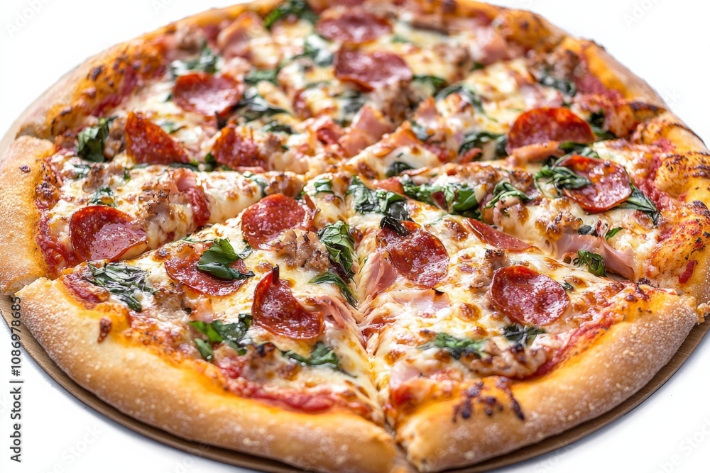 Delicious Pizza on Table Close Up Delicious Pizza on Table Close Up