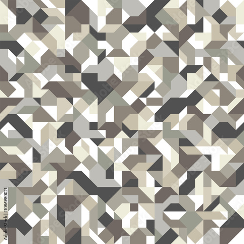 Geometric mosaic vector seamless pattern, chaotic abstract background for wallpapers, wrapping paper or website backgrounds.