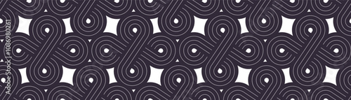 Lattice geometric seamless pattern vector design, trendy retro style minimal grid tiling, monochrome net linear art.